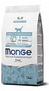 MONGE מונג 1.5 ק"ג מזון יבש לחתולים גורים בטעם פורל (קיטן)