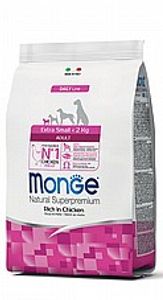 MONGE מונג 3 ק"ג מזון יבש לכלבים בוגרים מגזע קטן מאוד (אקסטרא סמול אדולט)