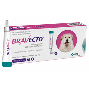 ברבקטו אמפולה נגד פרעושים וקרציות 40-56 BRAVECTO תוקף 10/28