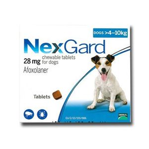 נקסגארד כדור נגד פרעושים וקרציות 4-10 ק"ג NexGard תוקף 07/27