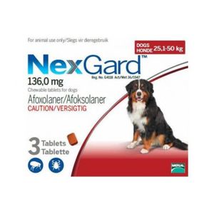 נקסגארד כדור נגד פרעושים וקרציות 25-50 ק"ג NexGard תוקף 07/27
