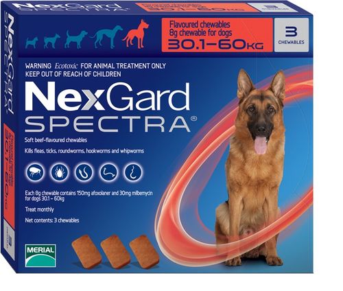 נקסגארד ספקטרה 30-60 NexGard SPECTRA תוקף 08/27