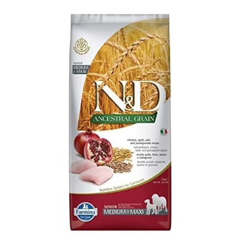 נטורל דלישס לכלב מבוגר(סניור) עוף ורימון מופחת דגנים 12 ק