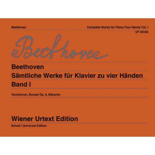 ספר תווים Beethoven Complete Works For Piano 4 Hands Vol. 1