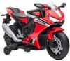 אופנוע ממונע 12V לילדים דמוי הונדה Honda CBR 1000RR עם אורות, קולות מנוע וגלגלי עזר ונסיעה לשני הכיוונים - אדום