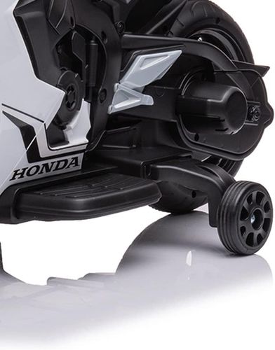 אופנוע ממונע 12V לילדים דמוי הונדה Honda CBR 1000RR עם אורות, קולות מנוע וגלגלי עזר ונסיעה לשני הכיוונים - לבן