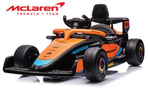 מכונית ממונעת לילדים בדמות מקלארן פורמולה 1 עם שלט רחוק להורים, 2 מהירויות, נגן MP3