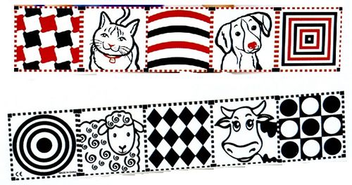 ספר עגלה / מיטה / עריסה דו-צדדי שחור לבן