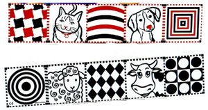 ספר עגלה / מיטה / עריסה דו-צדדי שחור לבן