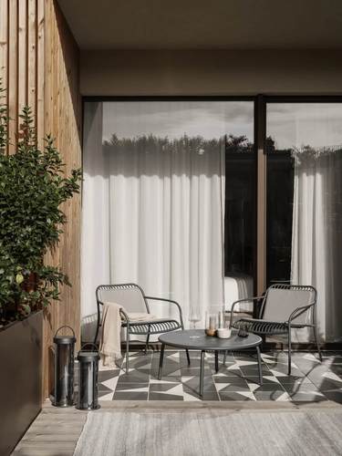 שולחן לאונג' נמוך עגול אפור גרניט YUA Lounge Table
