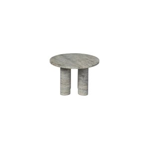 שולחן צד עגול Travertine Silver VOLOS