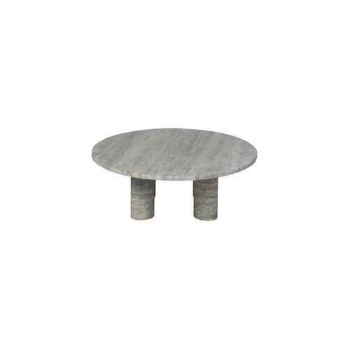 שולחן סלון עגול Travertine Silver VOLOS
