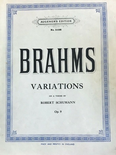 ספר תווים Brahms Variations on a theme by Robert Schumann op. 9 