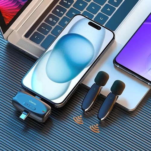 Ulanzi V6 3-in-1 מערכת מיקרופוני דש אלחוטיים עבור iPhone/Android/Tablet/Camera