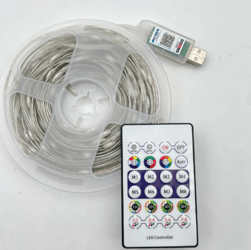  פס לד FIESTA באורך 5 מטר, IP68 RGB חיבור USB ושלט