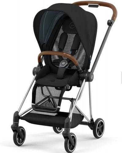 עגלה משולבת סייבקס מיוס 3 Mios (יבואן רשמי) Cybex- שילדה כרום ידית חום צבע ורוד - Peach Pink