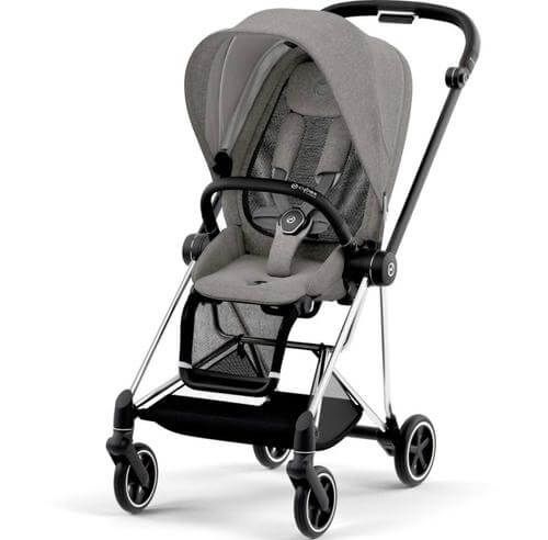 עגלה משולבת סייבקס מיוס 3 Mios (יבואן רשמי) Cybex- שילדה כרום ידית חום צבע אפור מלאנג' Melange Grey