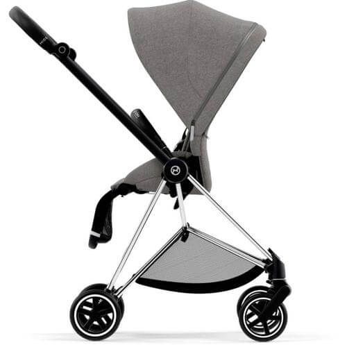 עגלה משולבת סייבקס מיוס 3 Mios (יבואן רשמי) Cybex- שילדה כרום ידית חום צבע אפור מלאנג' Melange Grey