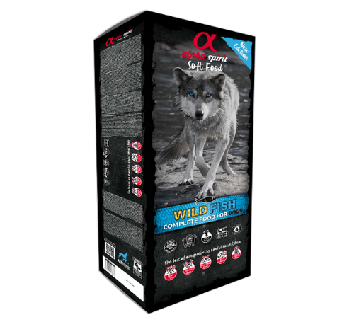אלפא ספיריט חצי לח – דגי בר Alpha Spirit Complete Natural Dog Food - Wild Fish 