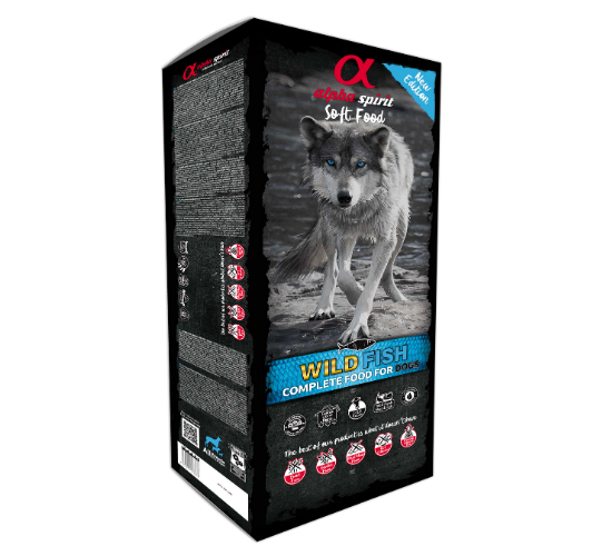 אלפא ספיריט חצי לח – דגי בר Alpha Spirit Complete Natural Dog Food - Wild Fish