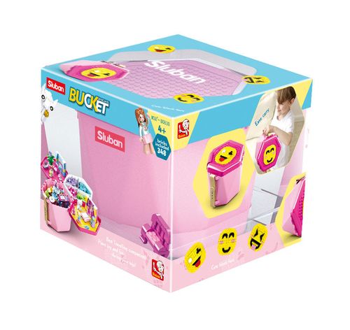 סט הרכבה לבנייה חופשית 334 חלקים - ורוד