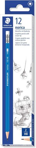 מארז 12 עפרונות נוריקה 2HB עם מחק