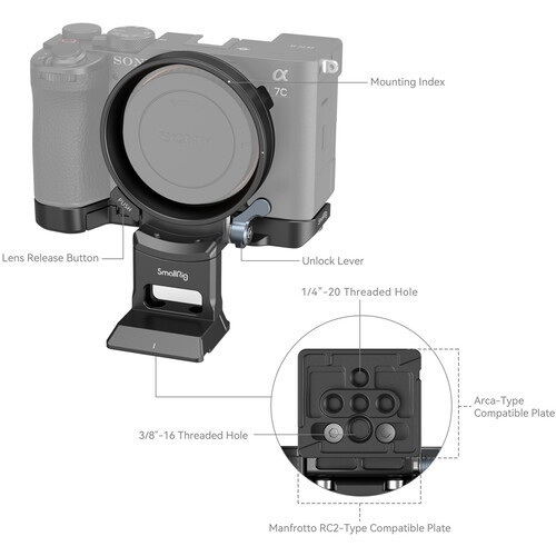 SmallRig 4570 Horizontal-to-Vertical Mount Plate Kit for  a7C II and a7CR