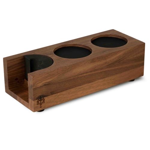 מעמד כפול לדוחסן קפה עשוי עץ- אגוז- EUREKA Double Tamping Station