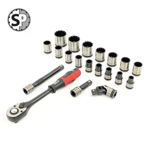 סט בוקסות Spline Dual ואביזרים 21 חלקים DR1/2