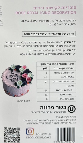 סוכריות לקישוט - ורדים לבן ורוד