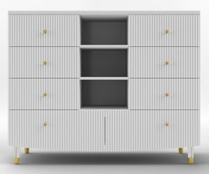 שידת החתלה מפוארת 120 ס"מ עם חזית מחורצת ומסילות שקטות אוטומטיות דגם מלאגה