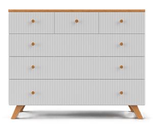 שידת החתלה מפוארת 120 ס"מ עם חזית מחורצת ומסילות שקטות אוטומטיות דגם פלמה