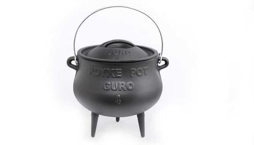 סיר פויקה מס' 4 עם רגלים  ברזל יצוק GURO