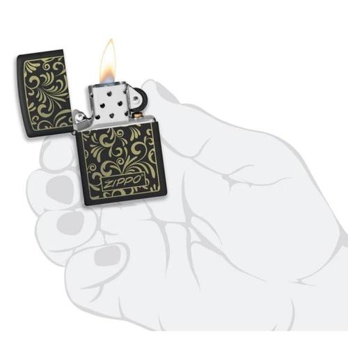 מצית זיפו Zippo 348152 שחור עם עיטורי זהב