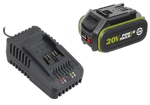 ערכת מטען + סוללה 20V 4AH מבית WORX
