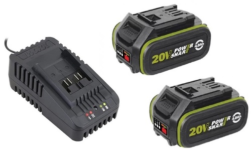 ערכת מטען + 2 סוללות 20V 4AH מבית WORX