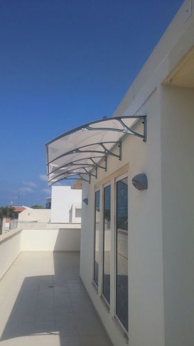 גגון כניסה , גגון דלת , גגון גשם , מדגם PERGUROOF גל ,זרועות פוליפרופילן החל מ 250 ש