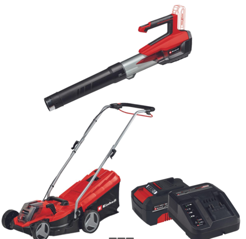 סט נטענים לגינה - מכסחת דשא 18 V + מפוח נטען חזק 18V GE-CM 18 KIT[ סוללה + מטען ] HINHIL