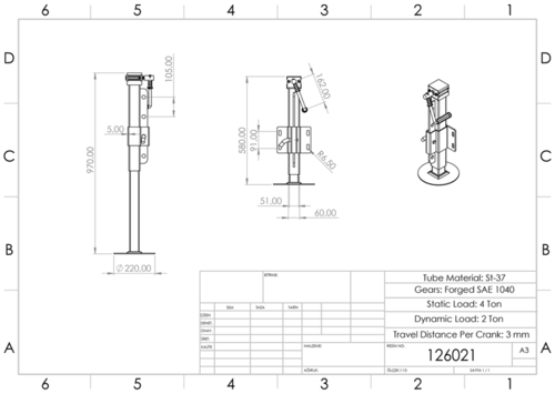 רגל חנייה מרקו שחורה 2 טון הליקופטר