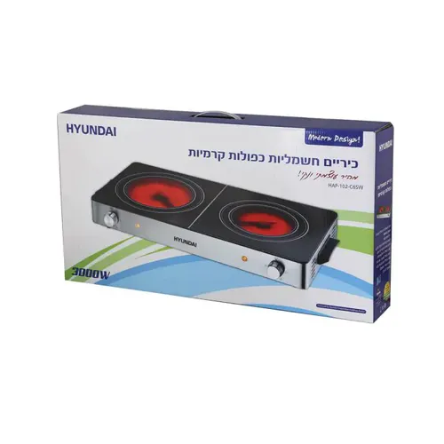 כירה חשמלית קרמית כפולה 3000W