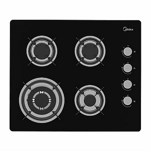 ‏כיריים גז 4 להבות Midea זכוכית שחור 60GL403 מידאה