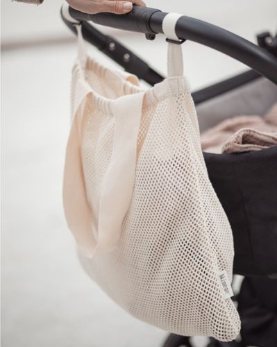 תיק רשת אלסטי לעגלה עם תא לטלפון/בקבוק - אבן