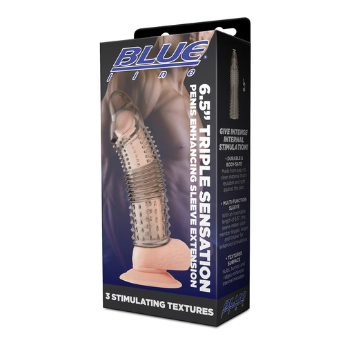 שרוול מאריך - Blue Line Triple Sensation Penis Enhancing Sleeve Extension
