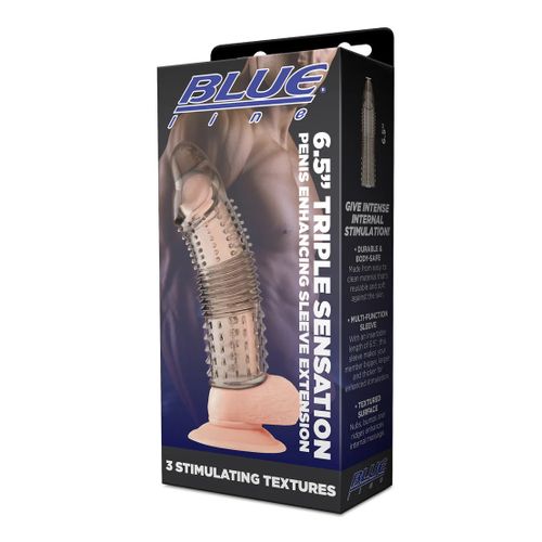 שרוול מאריך - Blue Line Triple Sensation Penis Enhancing Sleeve Extension