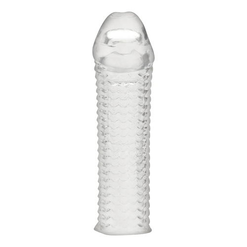 שרוול מאריך - Blue Line Clear Textured Penis Enhancing Sleeve Extension