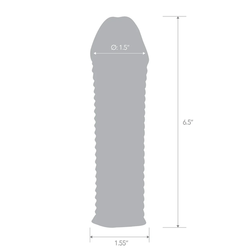שרוול מאריך - Blue Line Clear Textured Penis Enhancing Sleeve Extension