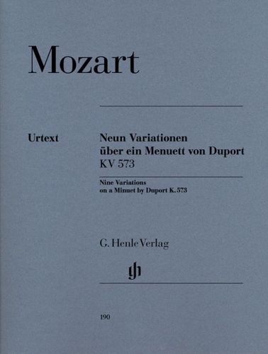 ספר תווים Mozart: 9 Variations on a Minuet by Duport K. 573