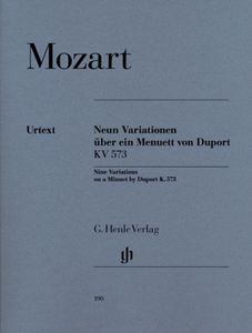 ספר תווים Mozart: 9 Variations on a Minuet by Duport K. 573