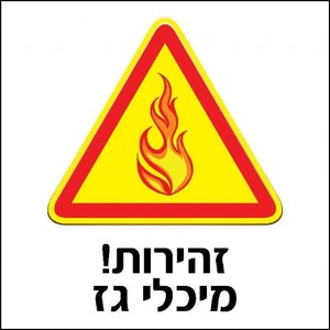 שלט זהירות מיכלי גז 30 × 30 ס"מ