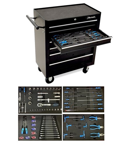 עגלת מוסך מאובזרת 6 מגירות 79 חלקים HUNTER